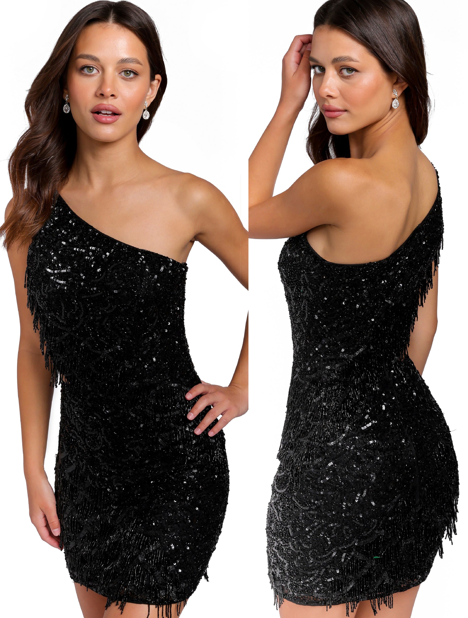 Primavera Couture 3836 Short Homecoming Dress Fitted Sequin
