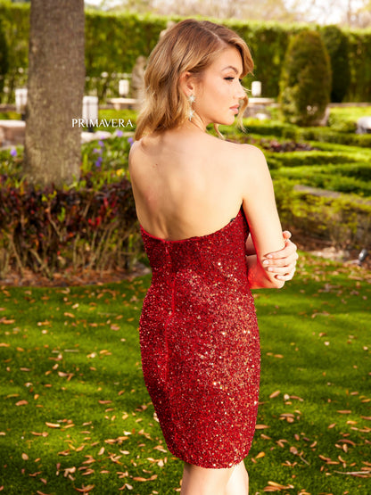 Primavera Couture 3899 Sequin Strapless Sweetheart Neckline