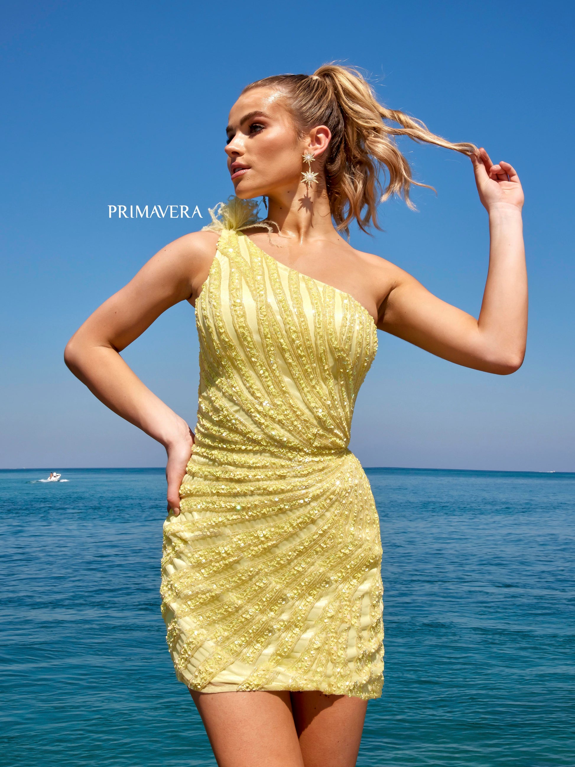 Primavera Couture 4004 One Shoulder Cocktail Dress