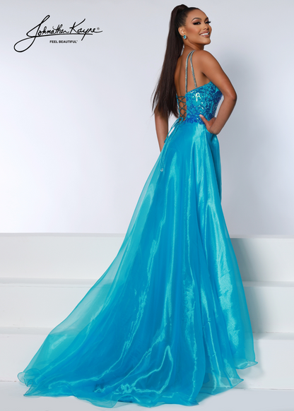 Johnathan Kayne 2627 Size 10 Magenta Long A Line High Neck Sequin Formal Pageant Dress Crystal Strap Gown