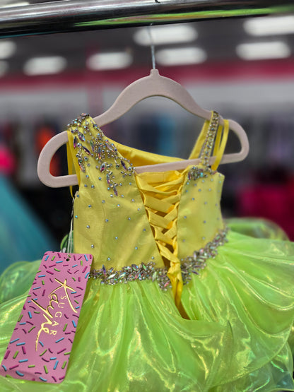 Sugar Kayne C214 12 Months Lemon Lime Cupcake Girls Pageant Dress