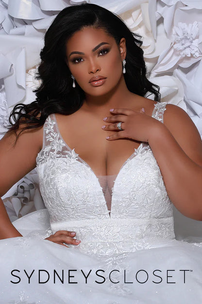 Sydney's Closet SC5255 HAZEL Wedding Dress Shimmer Lace Bridal Ball Gown