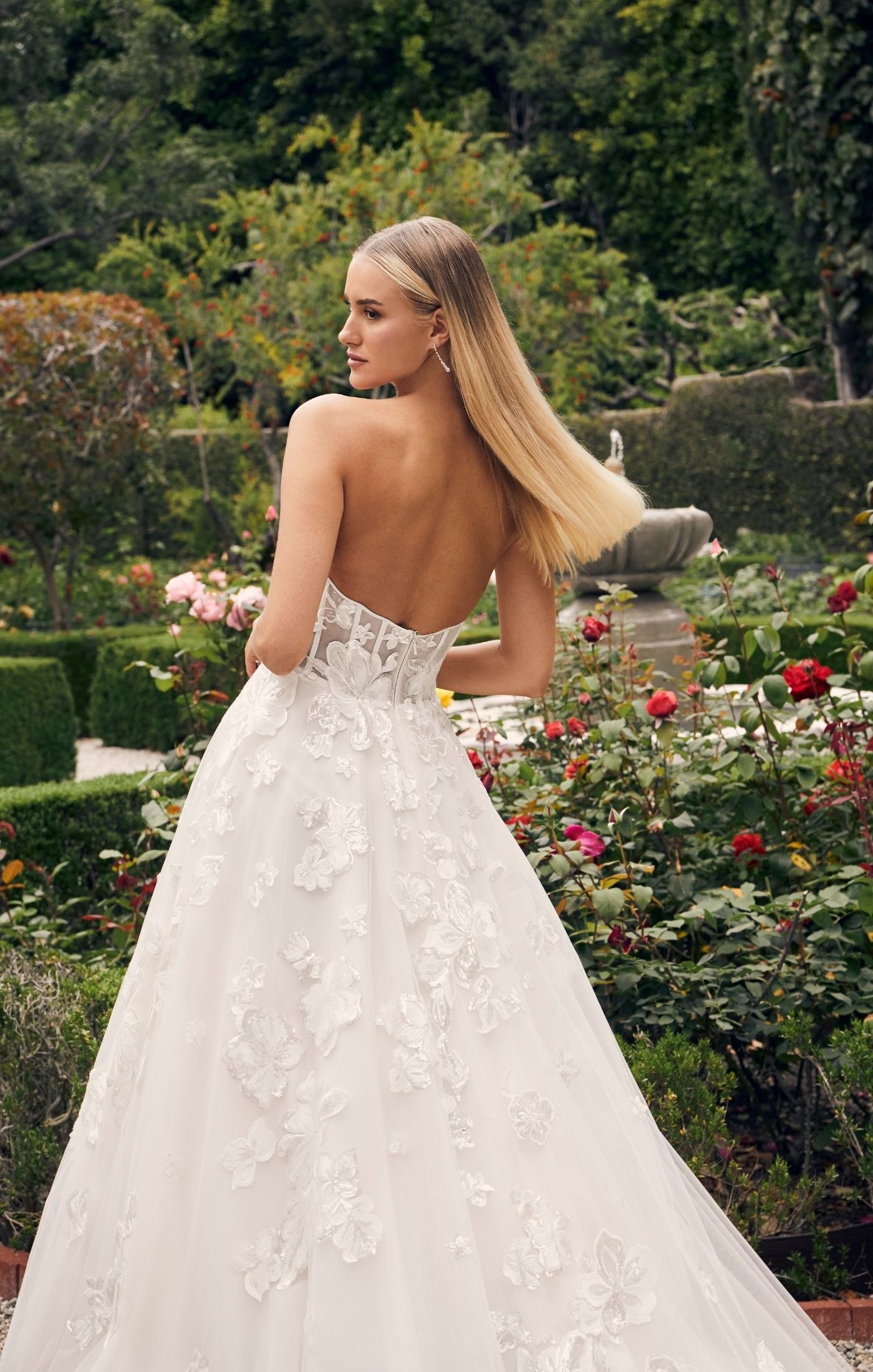 Casablanca Bridal 2540 Elloise A-Line Ballgown Strapless Sheer Floral Corset Sweetheart Neckline Open Back Train Wedding Gown 28 / ISONIS Casablanca Bridal 2540 Elloise A-Line Ballgown Strapless Sheer Floral Corset Sweetheart Neckline Open Back Train Wedding Gown 28 / ISONIS