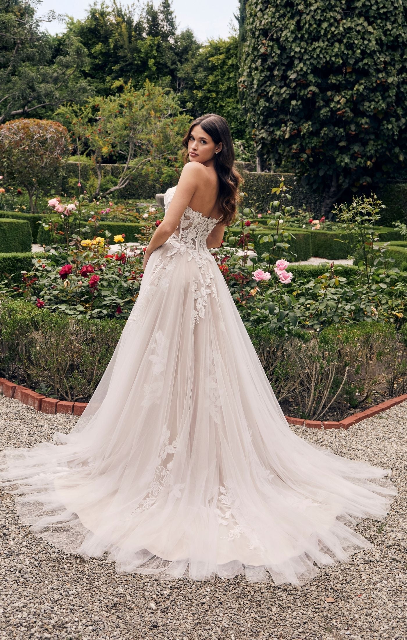Flowy floral wedding dress sale