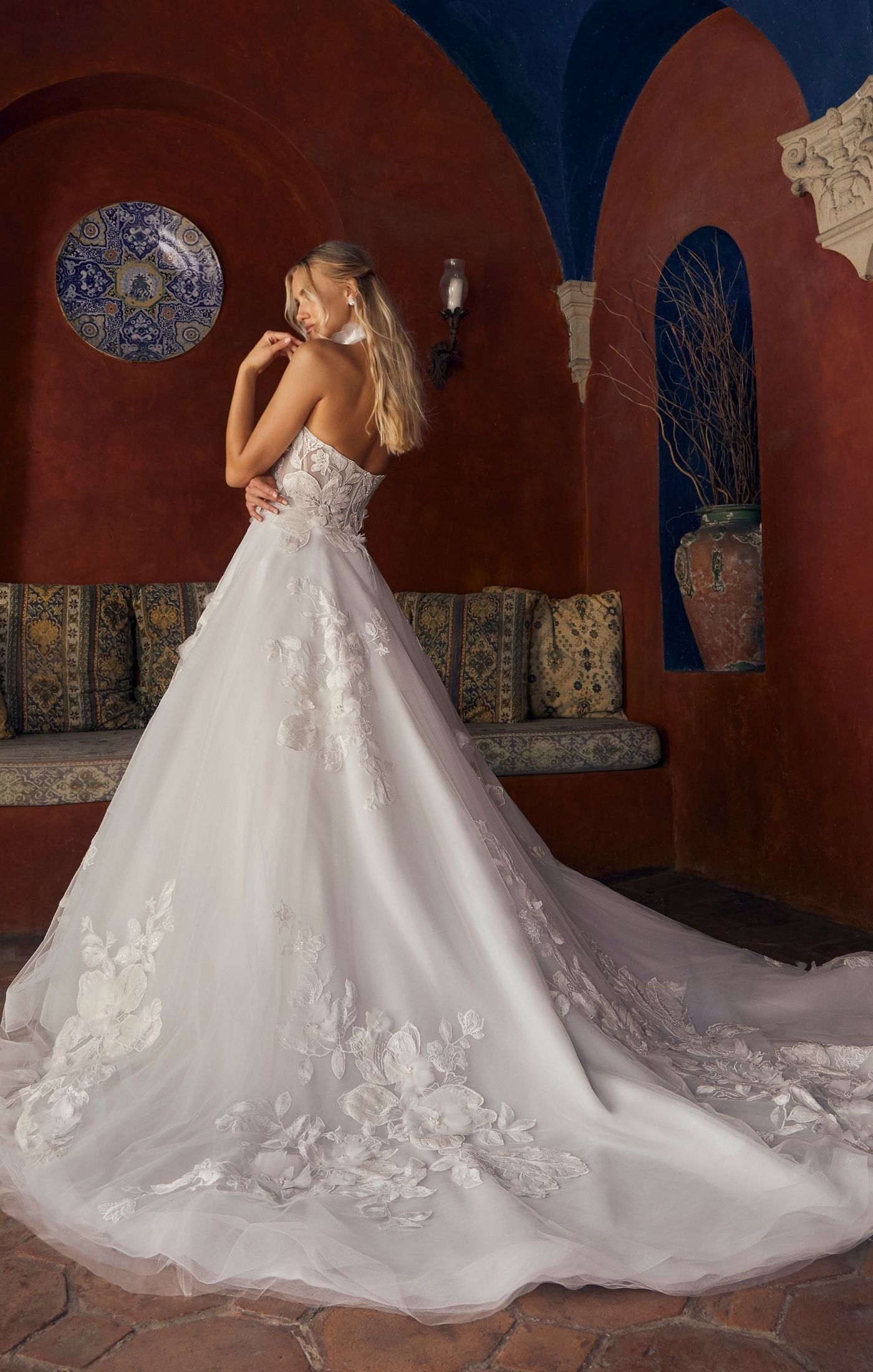 Casablanca Bridal 2553 Verity A-Line Strapless Sheer Floral Tulle Bodi Glass Slipper Formals Casablanca Bridal 2553 Verity A-Line Strapless Sheer Floral Tulle Bodi Glass Slipper Formals