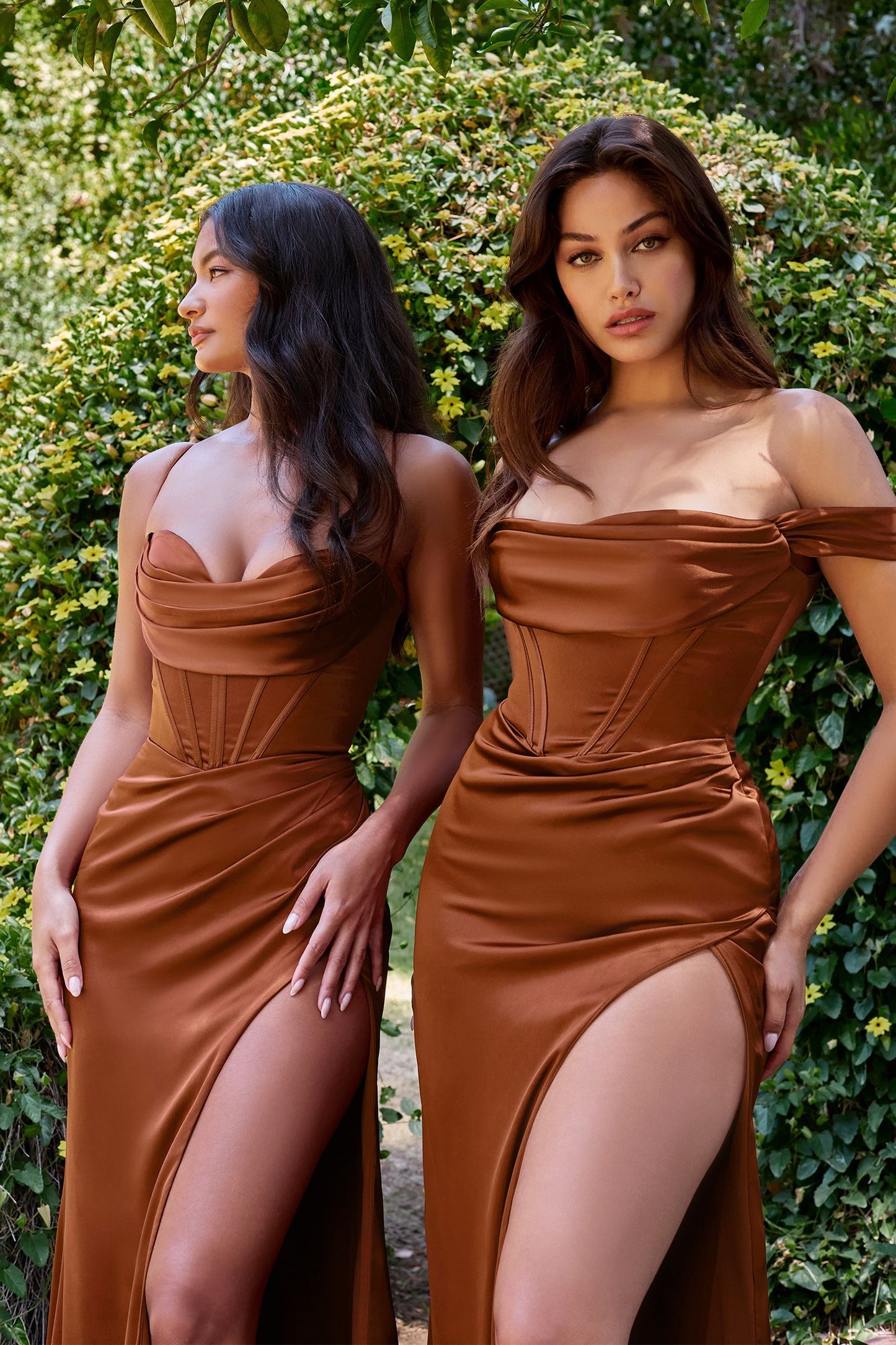 The Ladivine 7483 Corset Prom Dress is a stunning choice for any formal occasion. Its satin fabric and cowl neck add a touch of elegance, while the slit and corset detail provide a modern twist. Perfect for bridesmaids or as a prom dress, this gown will make you feel confident and beautiful.