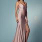 Nox Anabel T481 Long Fitted Jersey Prom Dress Backless Corset Slit Formal Gown Train Sleek and chic with a lightweight feel, this gorgeous scoop neck with spaghetti straps fitted gown by NOX ANNABEL is as cool as it is comfortable. Available Colors: Dusty Rose, Fuchsia, Lavender, Neon Orange, Black, Red, Sunflower, Iris