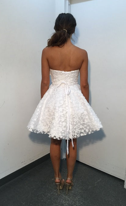 Modest Short Satin Midi Bridal Dress for Casual Wedding – loveangeldress