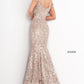 Jovani 03264 Lace Evening Gown Back View Off the Shoulder