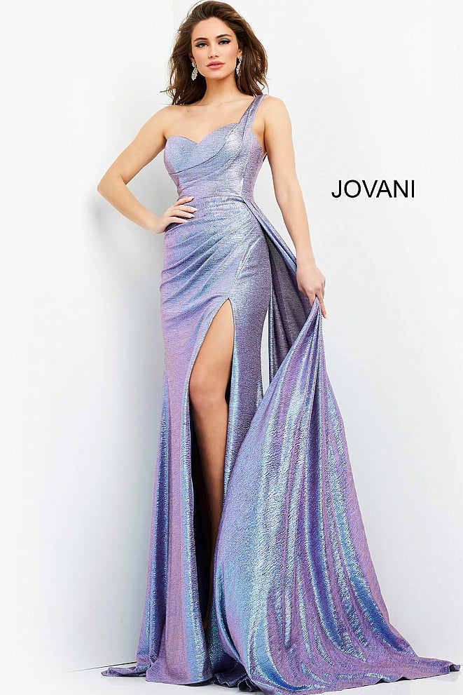 Jovani JVN04013 Rose Prom Dress One Shoulder Sweetheart Neckline Ruched size 4