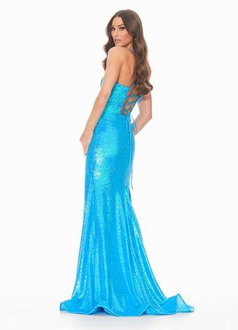 Ashley Lauren 11024 sz 10 Neon Blue Sequin Prom Dress with Lace Up Back Pageant Gown Ashley Lauren 11024 sz 10 Neon Blue Sequin Prom Dress with Lace Up Back Pageant Gown
