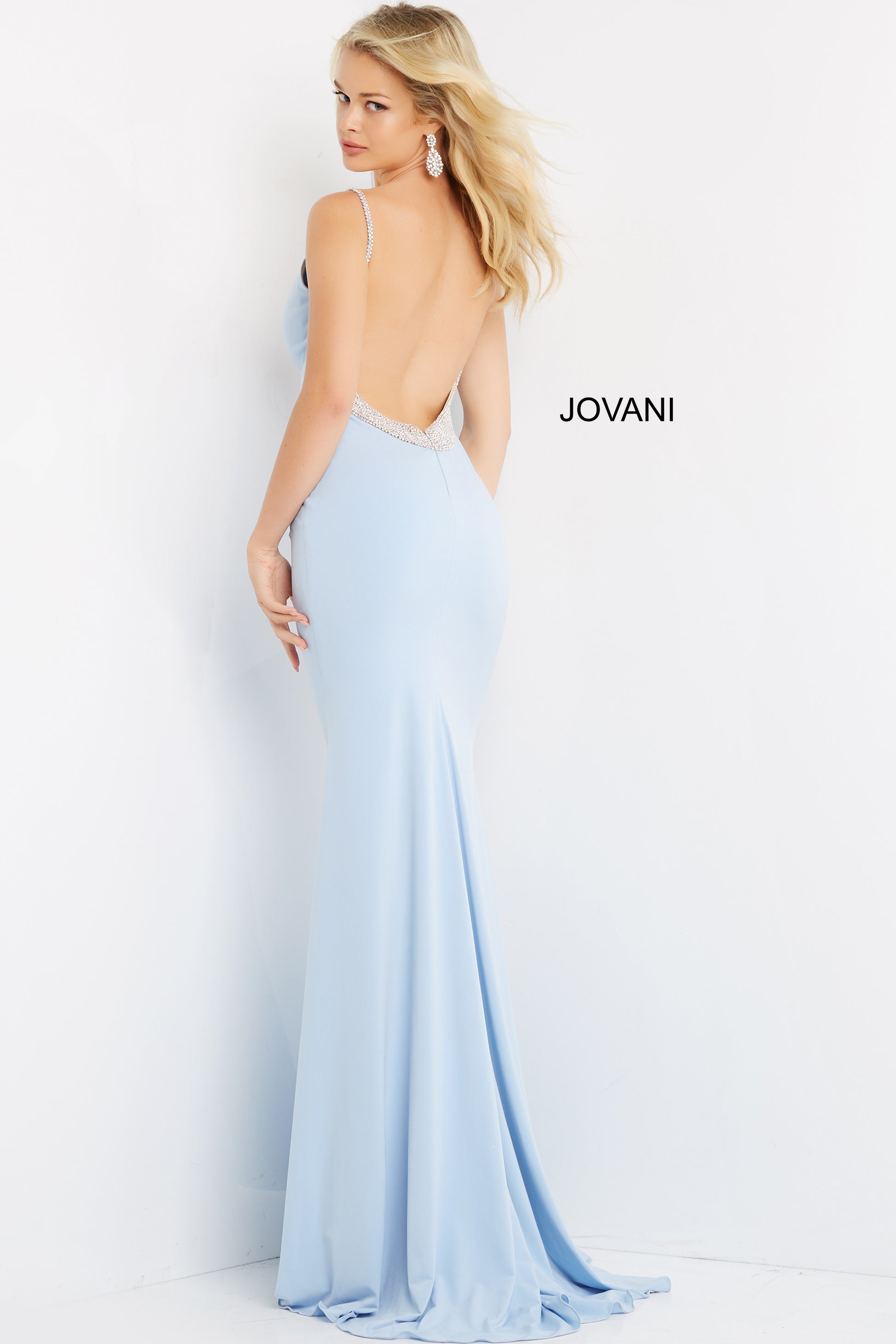 Jovani Dress 22286  White Embellished Tie Back dress