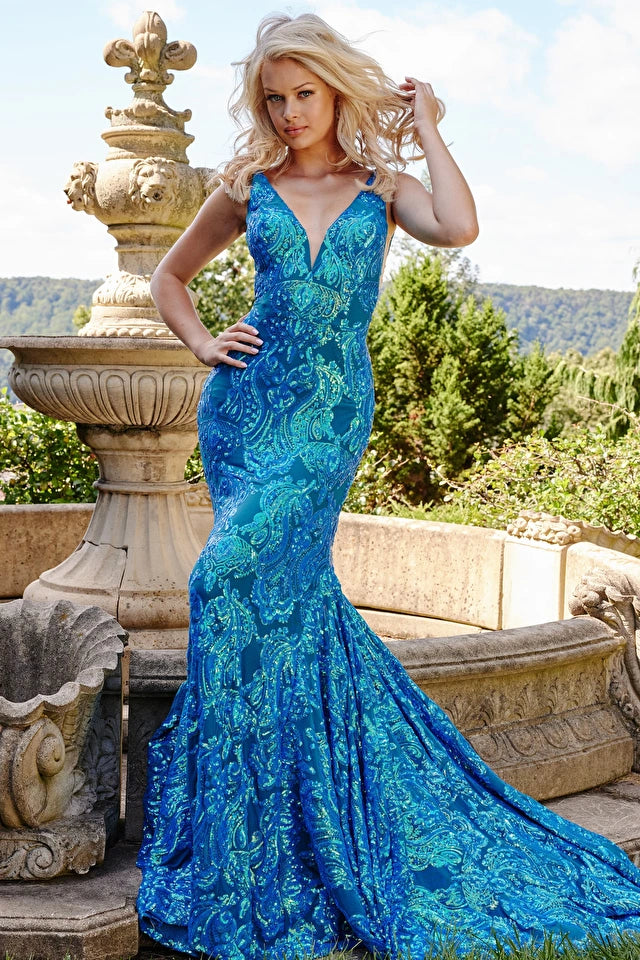 Jovani Sequined Maxi Prom Evening レディース Dress Gown