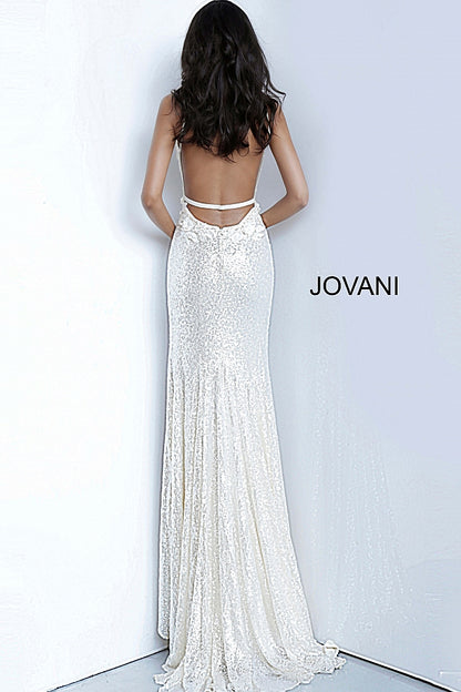 Jovani 1012 Size 10 Rose Gold Prom Dress Long Sequin Fitted Dress Slit Floral Appliques