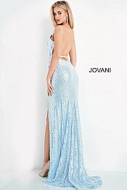 Jovani 1012 Size 10 Hot Pink Prom Dress Sequin Pageant Gown Slit Backless