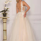 Dave & Johnny 10246 Long Lace A Line Ballgown Prom Dress Bridal Gown  Available Sizes: 0-16  Available Colors: Pink, Ice blue, Ivory, Yellow, Mint, Lilac, Black/Nude