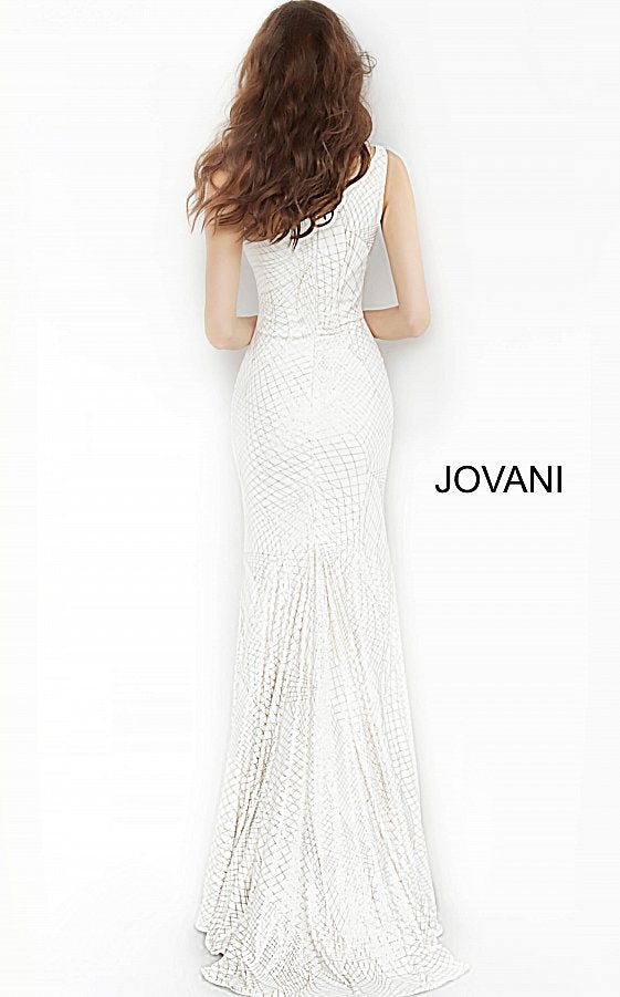 Jovani 1119 Long Glitter Jersey Prom Dress Evening Gown One Shoulder Mermaid