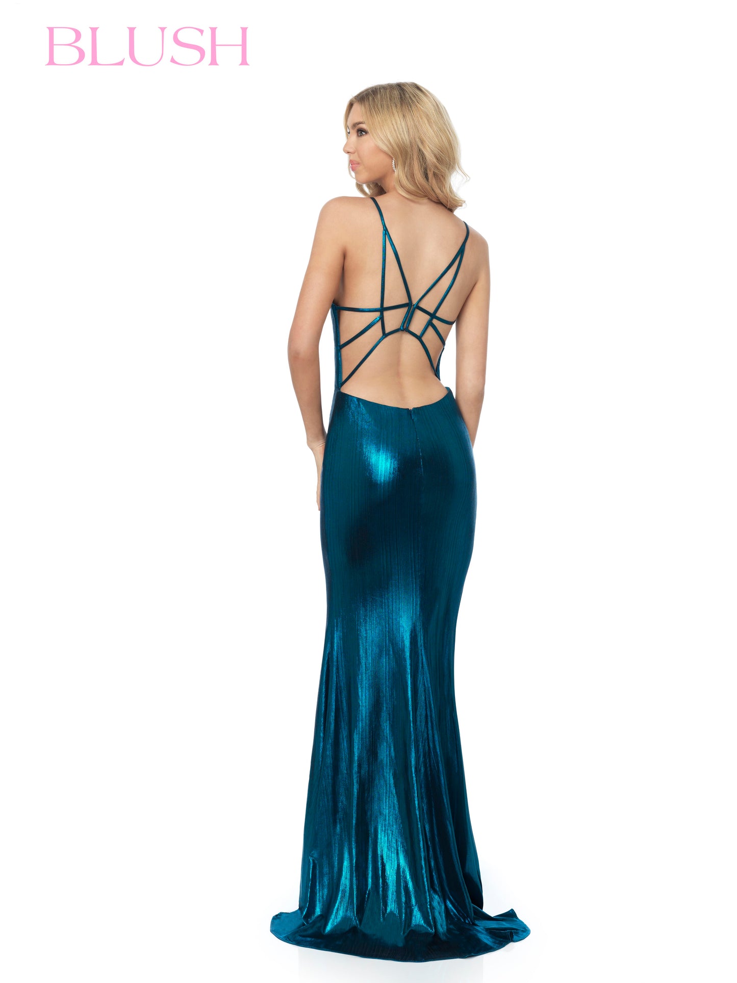 Blush Prom Dress 11884 Size 0 Magenta Metallic Shimmer Prom Dress