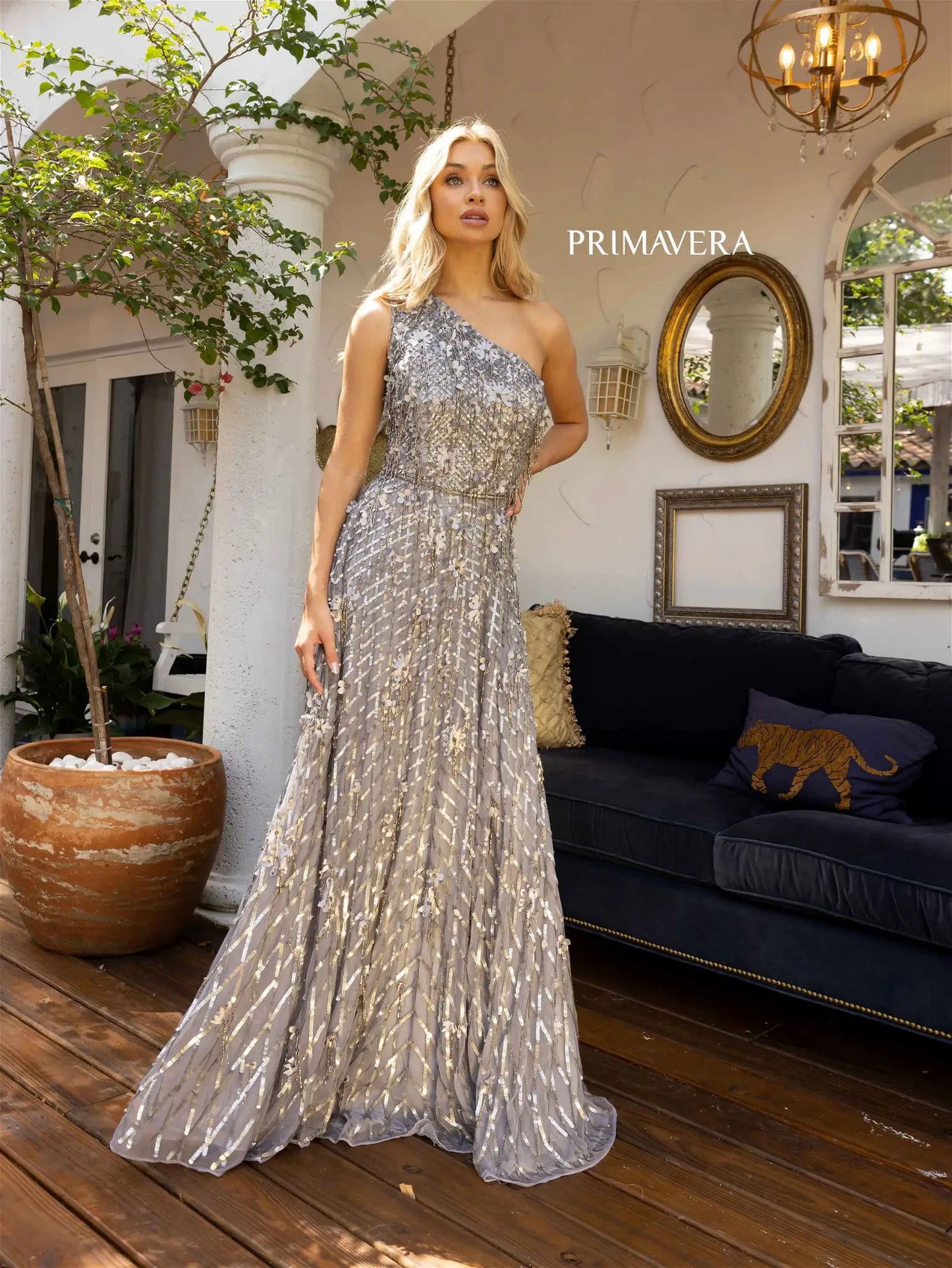 Primavera Couture 12018 Prom Dress Long Beaded Gown. Such a beautiful one shoulder gown 