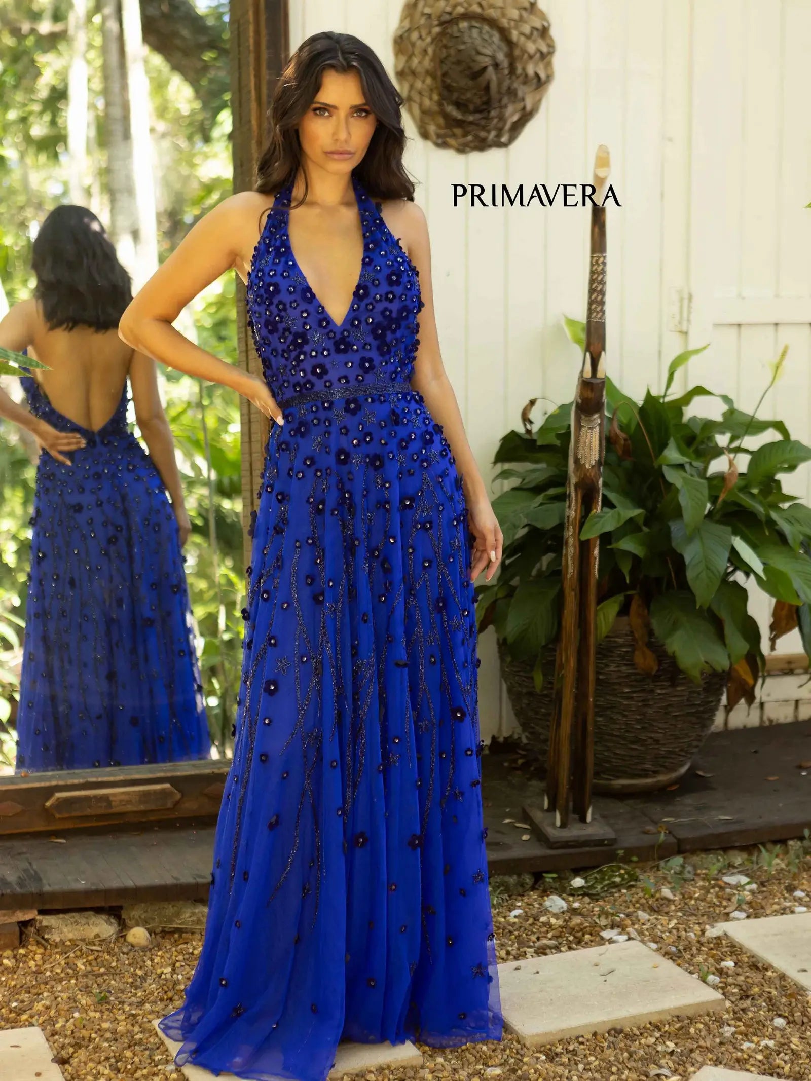 Primavera Couture 12055 Prom Dress Long Beaded Gown. Such a beautiful ballgown with 3D flowers. 