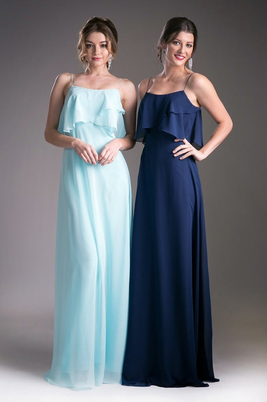 CD 13010 Size 4 Mint Long Chiffon Draped Formal Dress Bridesmaids Mother of Gown