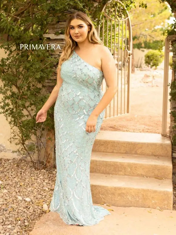 Primavera Couture 14002 Size 24 Royal Blue Long Beaded Sequin Plus Size One Shoulder Prom Dress Formal Gown Primavera Couture 14002 Size 24 Royal Blue Long Beaded Sequin Plus Size One Shoulder Prom Dress Formal Gown