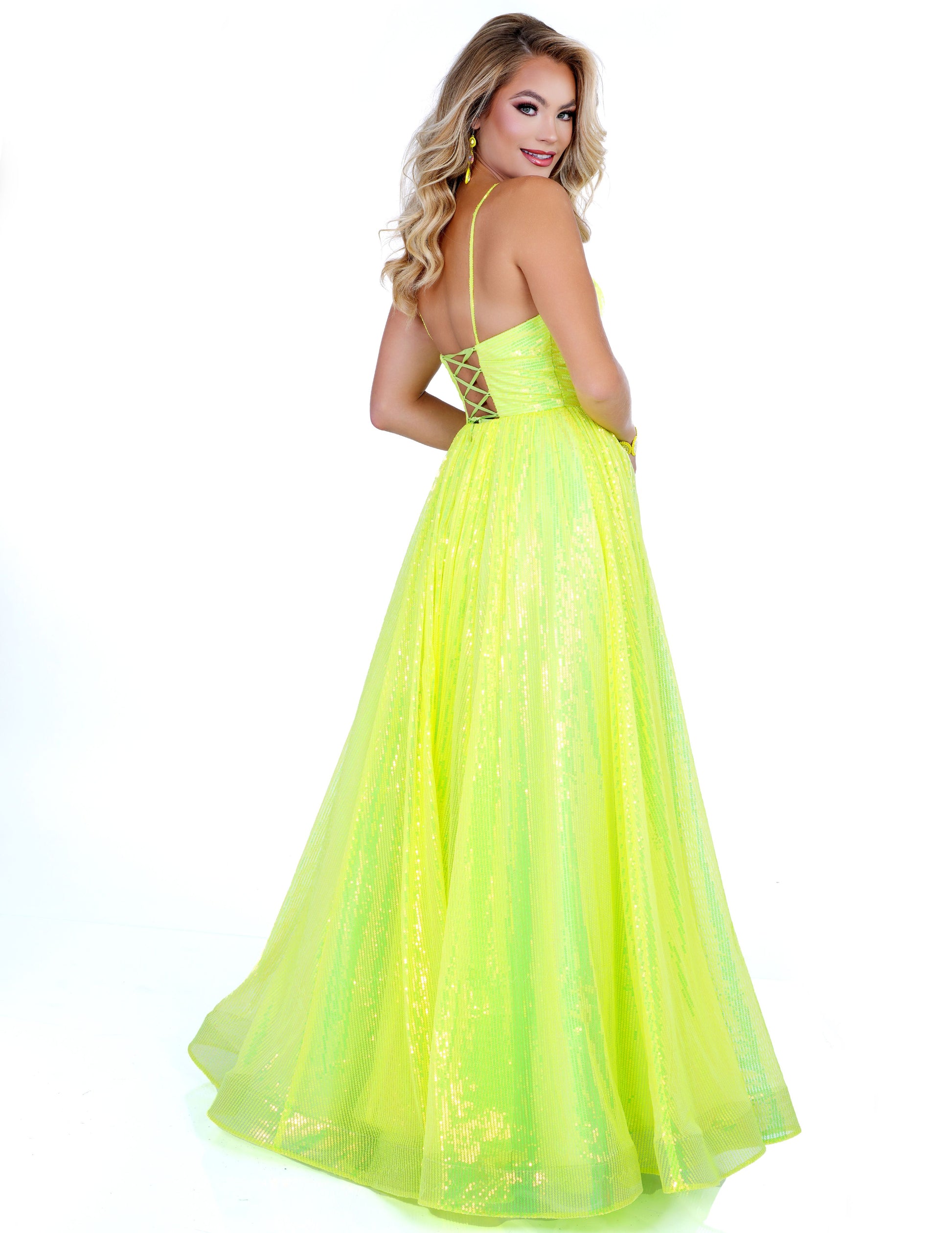 Cecilia Couture 1500 Lemon Lime Prom Dress A Line V Neckline Ballgown  Available Size: 0  Available Color: Lemon Lime