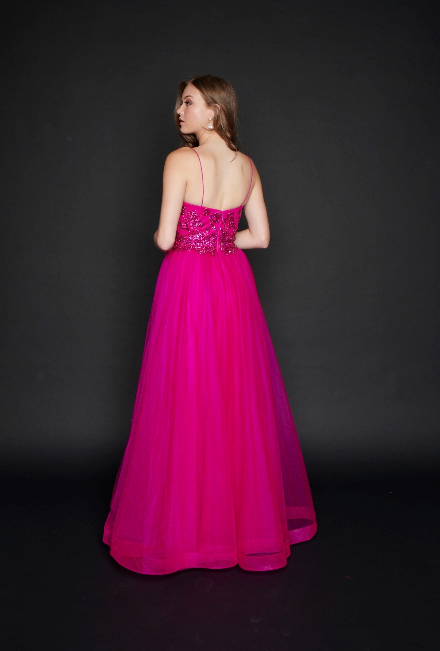 Nina Canacci 1522 Long V neck Pageant Prom dress or Evening Gown  Long A Line Glitter Prom Dress Formal Party Gown V Neck   Available Color:  Magenta, Steel blue  Available Size- 0-18