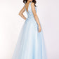Cecilia Couture 1574 Long A Line Tulle Ball gown Prom Dress #d Lace V Neck Prom Dress Lace-applied Sleeveless Plunging V-neck Ball Gown from Cecilia Couture Dozens of compliments will come your way when you walk through the party wearing this breathtaking long dress from Cecilia Couture. Fashioned with a plunging V-neckline with a mesh inset on the front, 