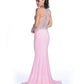 Envious Couture 16135  Pink Size 0 Pink Prom Dress Pageant Gown stretch jersey sheer long dress