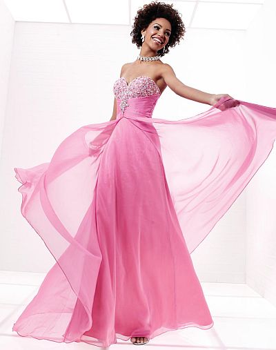 Tiffany Designs Prom Dress 16716 Size 14 Pink Cerise pageant gown Chiffon long