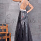 Envious Couture 17145 Size 2 Black Ombre Crystal mermaid prom dress pageant gown sequins