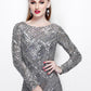 Primavera Couture 1737 Size 18, 24 Midnight Long Sleeve Beaded Formal Evening Dress