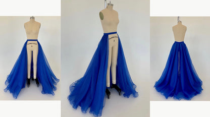 Ashley Lauren 1739 Size 4, 6 Hot Pink Long Organza Overskirt Wire Hem Pageant Prom Layer Pageant