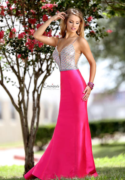 Envious Couture 18036 Size 12 mermaid prom dress Fuchsia Gown