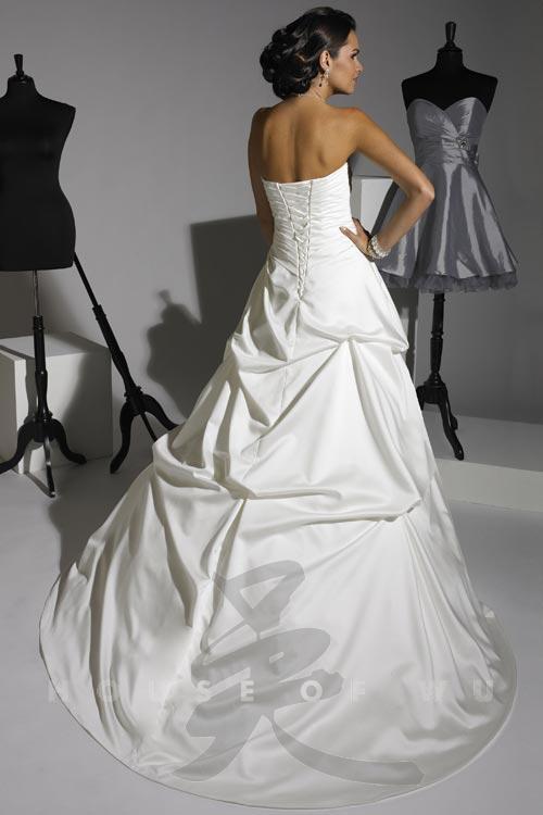 Private Bridal 18797 Size 20 Satin A Line Strapless Wedding Dress Corset Gown