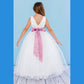 Rosebuds 5123 Size 4 Ivory Long Ballgown Flower Girl Dress Satin Sash First Communion
