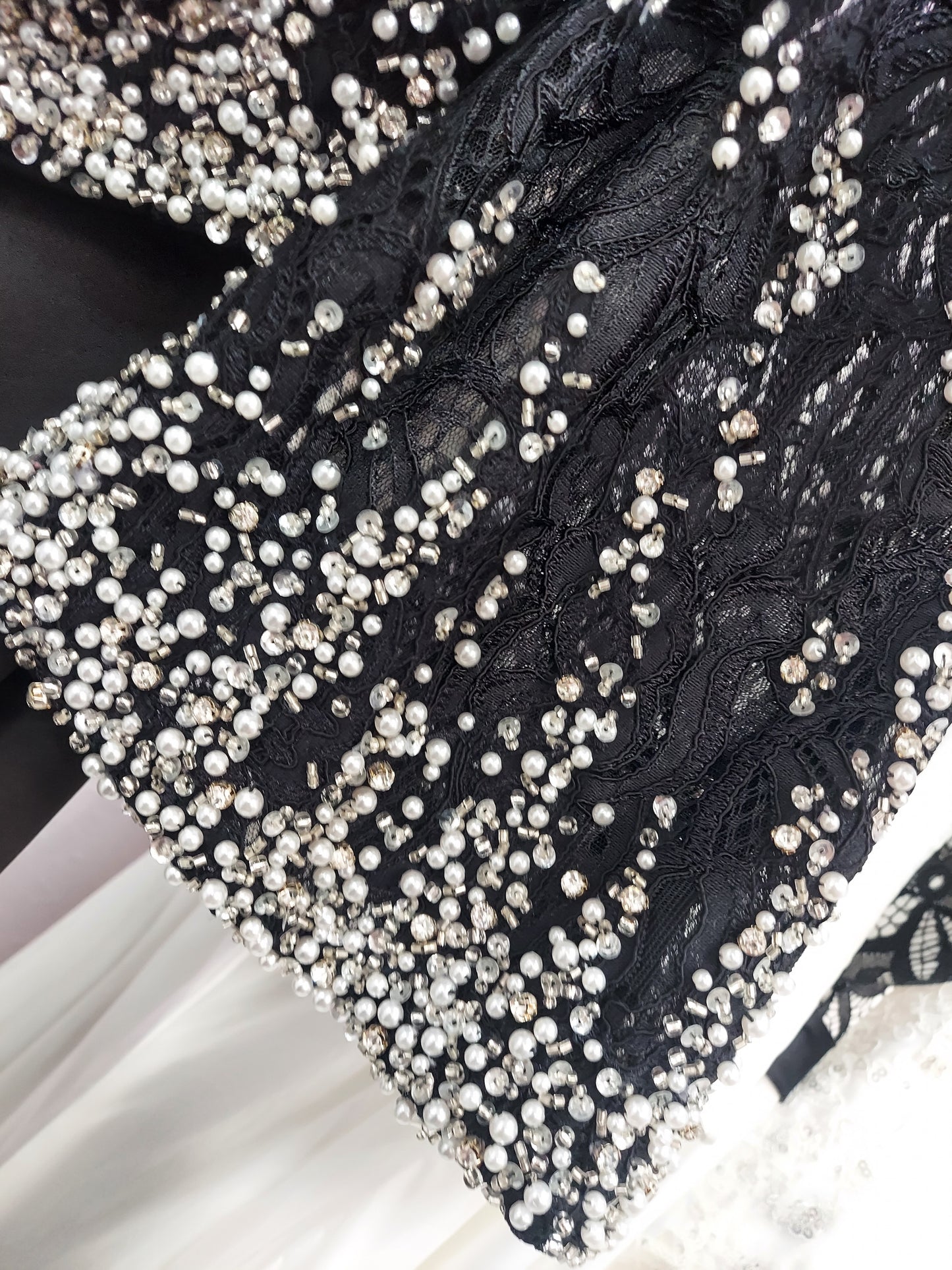 Nina Canacci 1354 Size 6 Two Piece Formal Dress Lace Drape Sleeves Pearl