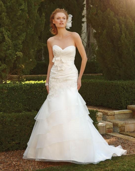 Casablanca Bridal 2043 size 10 Fit & Flare Wedding Dress Ruffle Bridal ...