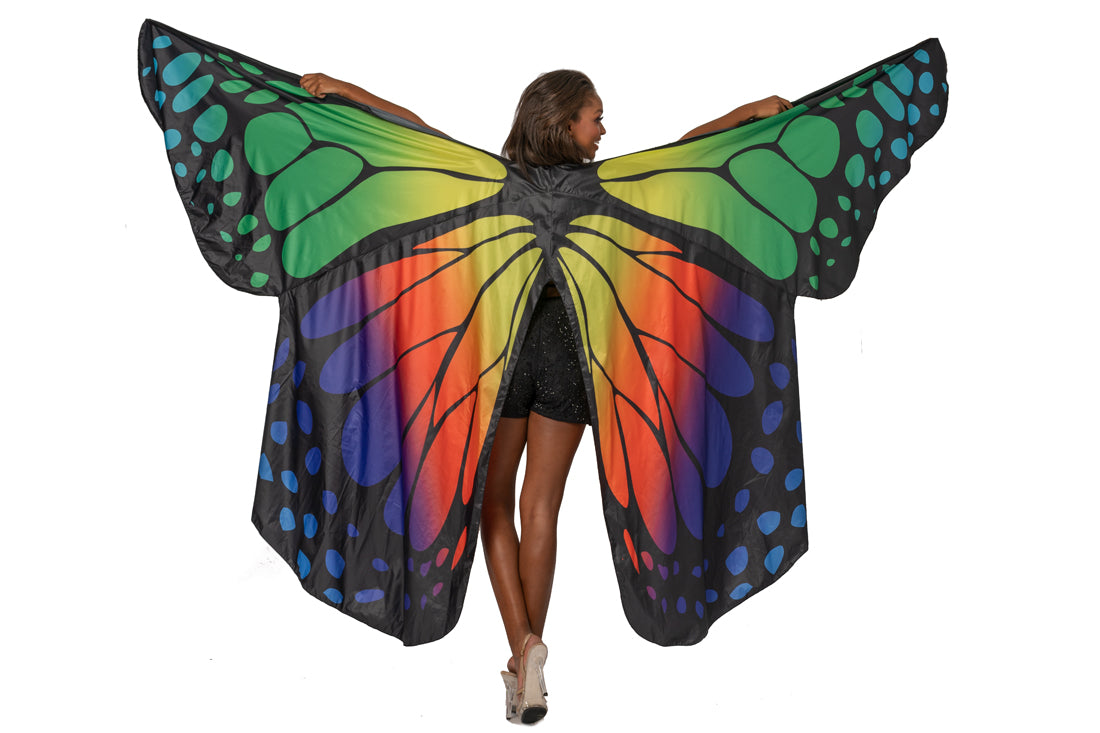 Johnathan Kayne 2100 is a Butterfly Wings Romper Crystal Embellished Lace Romper. Featuring a Plunging neckline with a mesh insert and sheer cutout side panels. Horizontal Waist accent belts. Featuring a Monarch Butterfly Halter Cape with extended reach. 