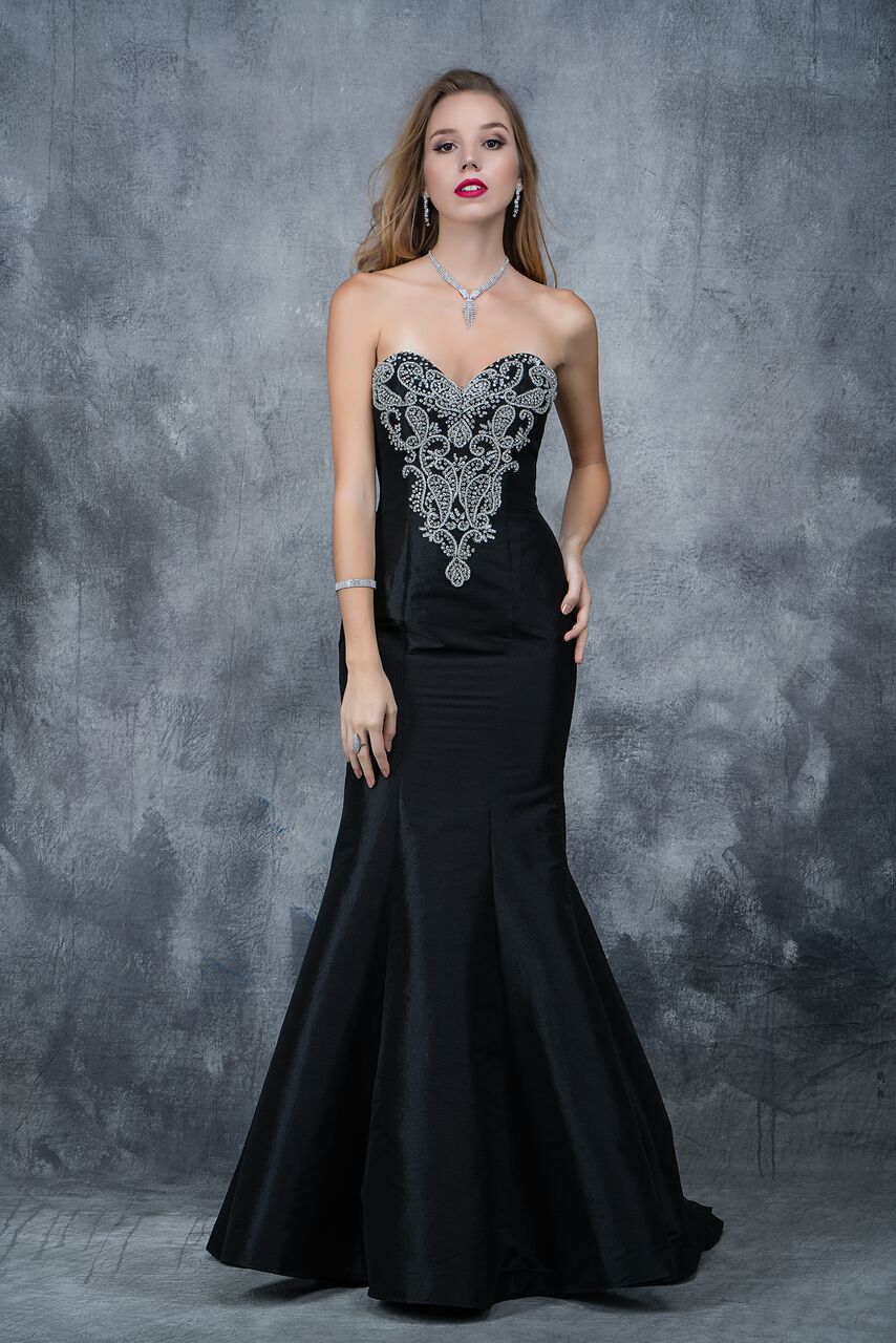 Nina Canacci 2135 Size 8 Black long mermaid dress Prom Dress Evening Gown