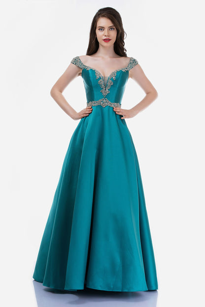Nina Canacci 2265 Size 4 Fuchsia Crystal Off the Shoulder Prom Dress V Neck Ball Gown