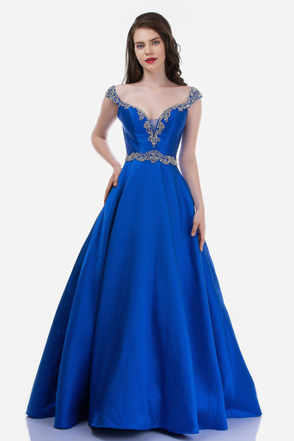 Nina Canacci 2265 Size 4 Fuchsia Crystal Off the Shoulder Prom Dress V Neck Ball Gown