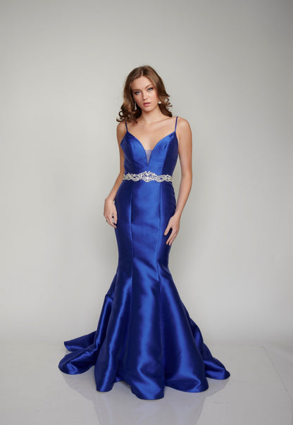 Nina Canacci 2318 Long Mermaid Prom Dress Pageant Gown Mikado Satin