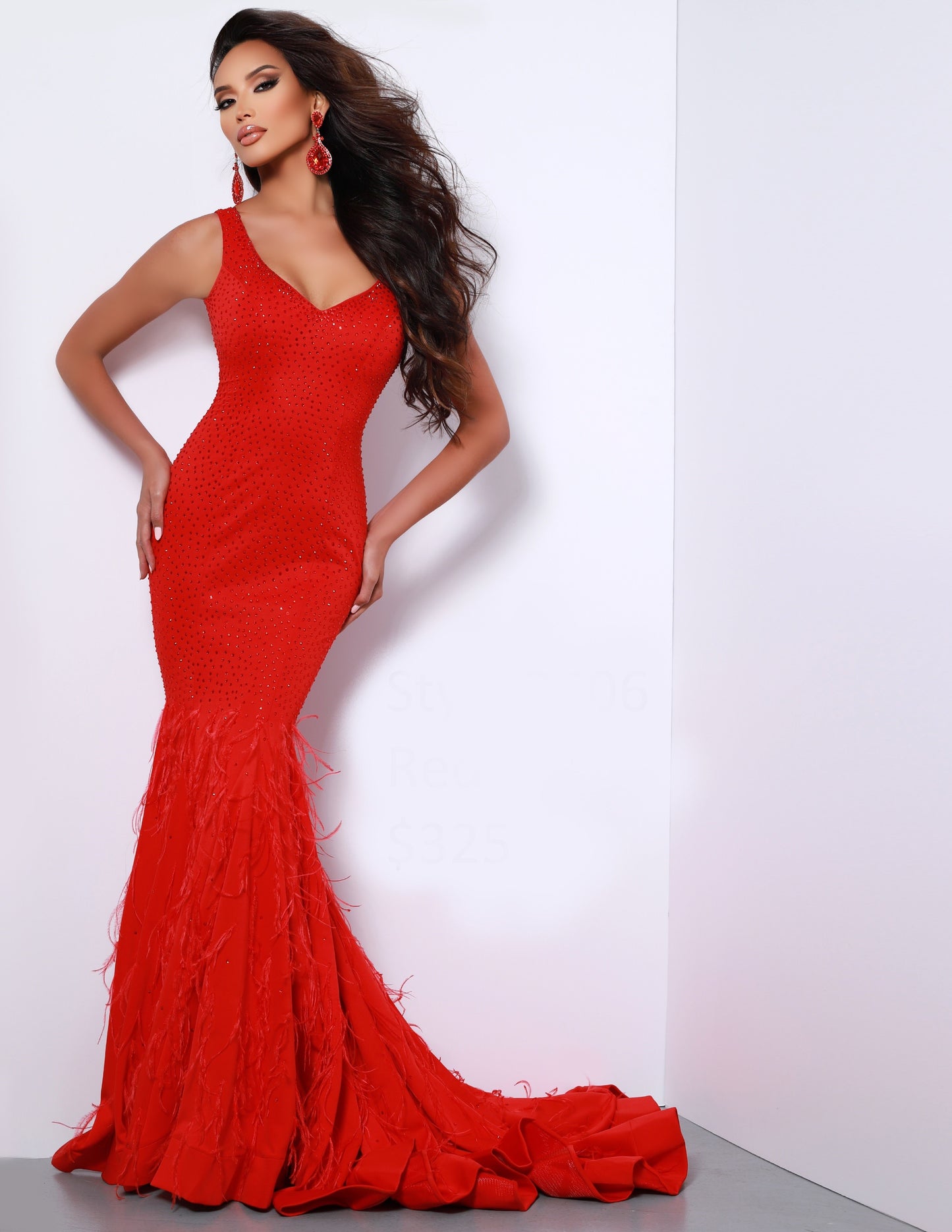 Johnathan Kayne 2406 Long Feather Mermaid Fitted Prom Dress Pageant Gown  Available Sizes: 0-18  Available Colors: Red,RoyalJohnathan Kayne 2406 Long Feather Mermaid Fitted Prom Dress Pageant Gown.  Mermaid pageant dress   Available Sizes: 0-18  Available Colors: Red, Royal, White