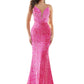 Colors Dress 2459 Long Sequin Backless Prom Dress Formal Pageant Gown Crystal Strap  Available Sizes: 0-16  Available Colors: Hot Pink, Silver, Off White