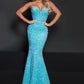 Johnathan Kayne 2641 Long Velvet Sequin Mermaid Prom Dress Puff Sleeve Pageant Gown One and DONE. This dress is everything. The dazzling sparkle of the sequin stretch velvet will light up the night for this mermaid gown. The removeable puff sleeves finish this sensational look. The corset built inside gives your the perfect fit.  Sizes: 00-24  Colors: Aqua, Cotton Candy, Royal, Ruby, Seafoam, Black