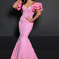 Johnathan Kayne 2641 Long Velvet Sequin Mermaid Prom Dress Puff Sleeve Pageant Gown One and DONE. This dress is everything. The dazzling sparkle of the sequin stretch velvet will light up the night for this mermaid gown. The removeable puff sleeves finish this sensational look. The corset built inside gives your the perfect fit.  Sizes: 00-24  Colors: Aqua, Cotton Candy, Royal, Ruby, Seafoam, Black