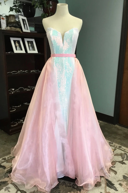 Ava Presley 27819 Long Wire Hem Organza Overskirt Detachable Skirt Pageant Prom Bridal *** Overskirt ONLY!  Sizes: Small, Medium  Colors: Ice Blue, Black, Light Pink, Emerald, Royal, Ocean Blue, Watermelon, Bright Coral, Off White, Red