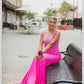 Johnathan Kayne 9213 Size 0, 8, 10, 16 Barbie Pink Stretch Crystal Mermaid Long Fitted Prom Dress Evening Gown